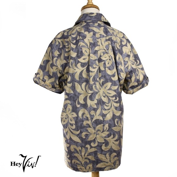 Vintage Mens Kalaheo Blue Hawaiian Shirt Made in Hawaii Sz M Chest 42" - Hey Viv - Picture 3 of 6